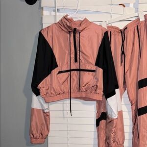 Fashion Nova Stylish Pink and Black Women's Tracksuit